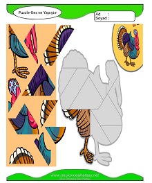 Puzzle Kes Yapıştır Çalışma Sayfaları